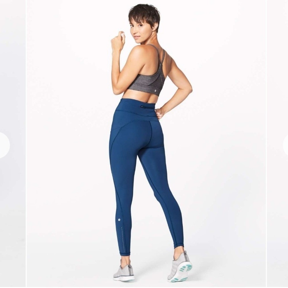 Lululemon Womens 12 Break Free Tight Night Tide Blue Nulux W5ANLS Leggings